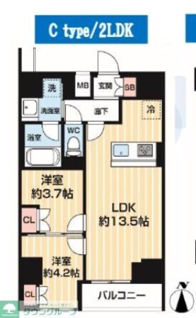 ARCOBALENO MINAMISENJUの物件間取画像